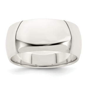 Sterling Silver Half-Round Wedding Band 9mm - Sophia Jewelers