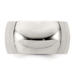Sterling Silver 10mm Half Round Band, Size 4–13.5 - Sophia Jewelers