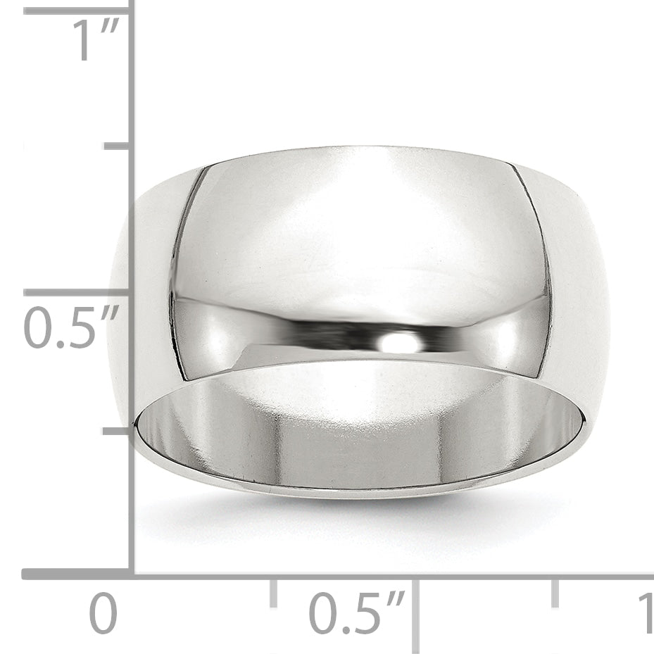 Sterling Silver 10mm Half Round Size 13.5 Band
