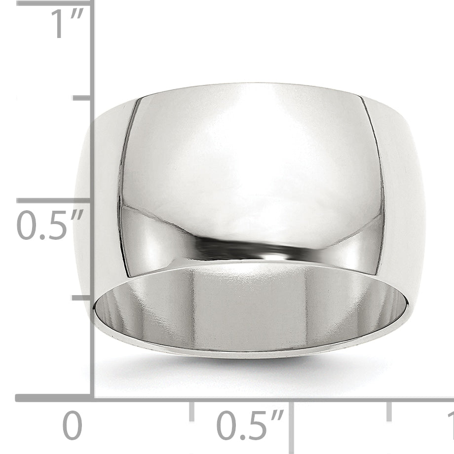 Sterling Silver 12mm Half Round Size 13.5 Band