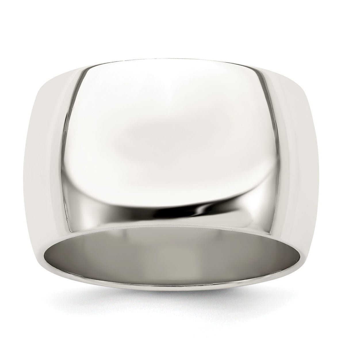 Half-Round Wedding Band in Sterling Silver, 12mm, Size 4–14.5 - Sophia Jewelers Main image