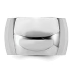 Sterling Silver Rhodium-plated 12mm Half-Round Size 10 Band