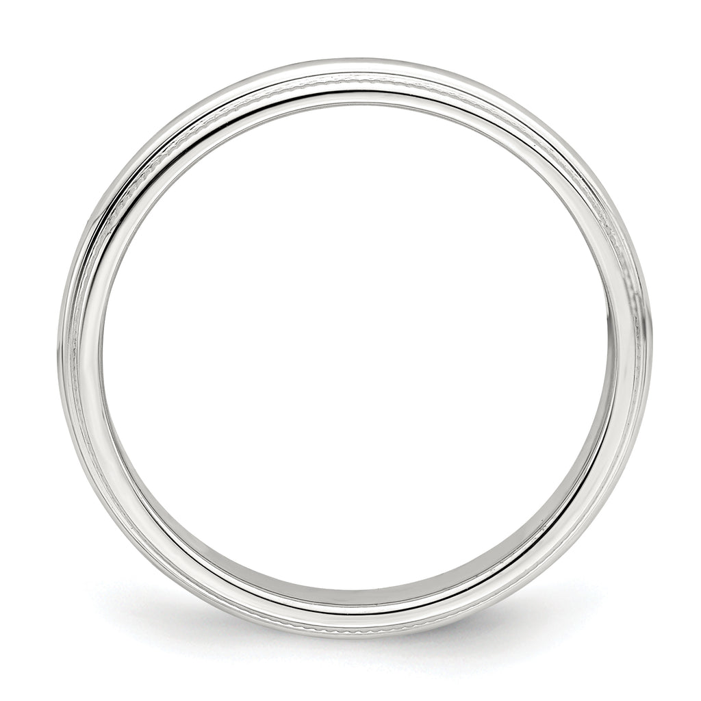 Sterling Silver Milgrain Half-Round Wedding Band 3mm