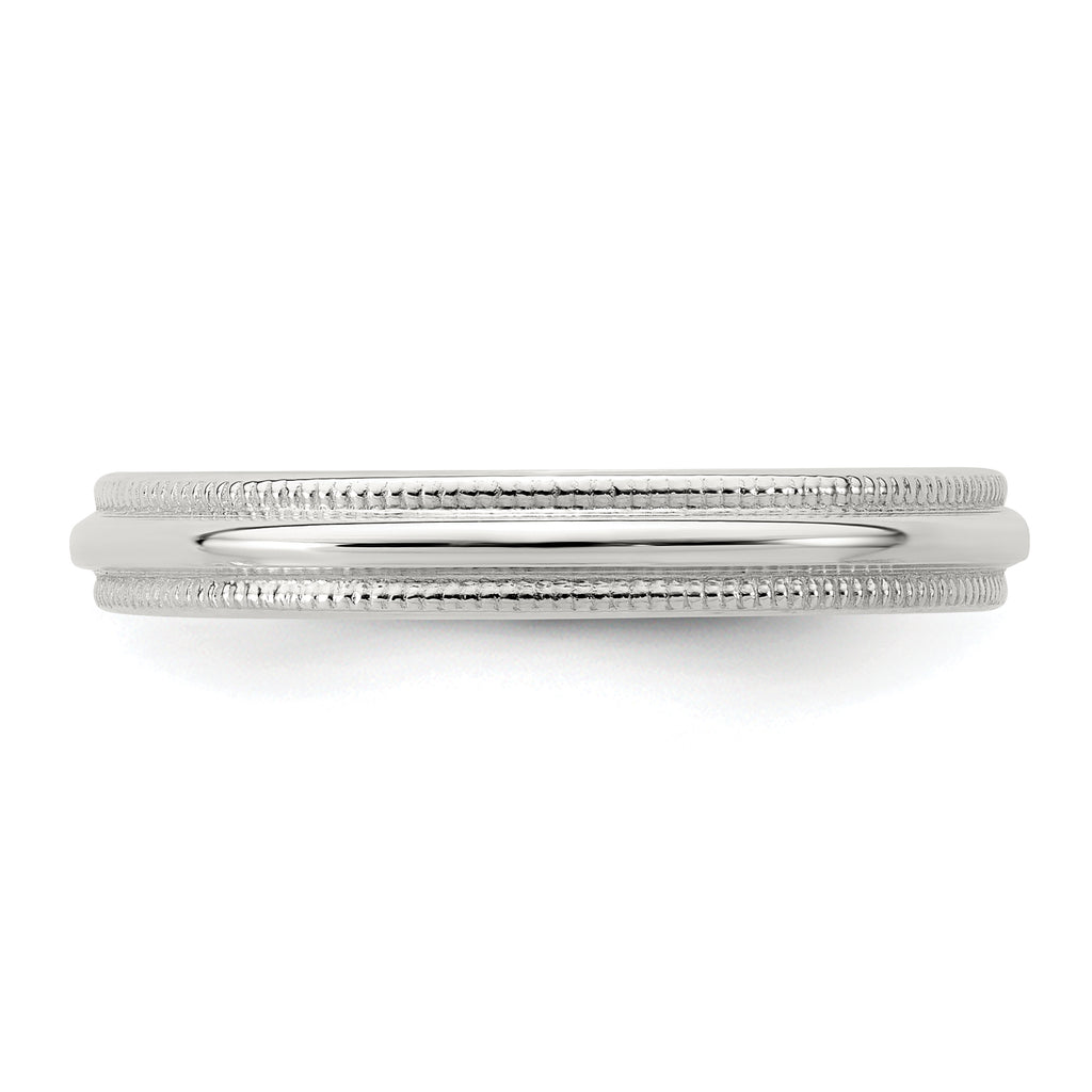 Sterling Silver Milgrain Half-Round Wedding Band 3mm