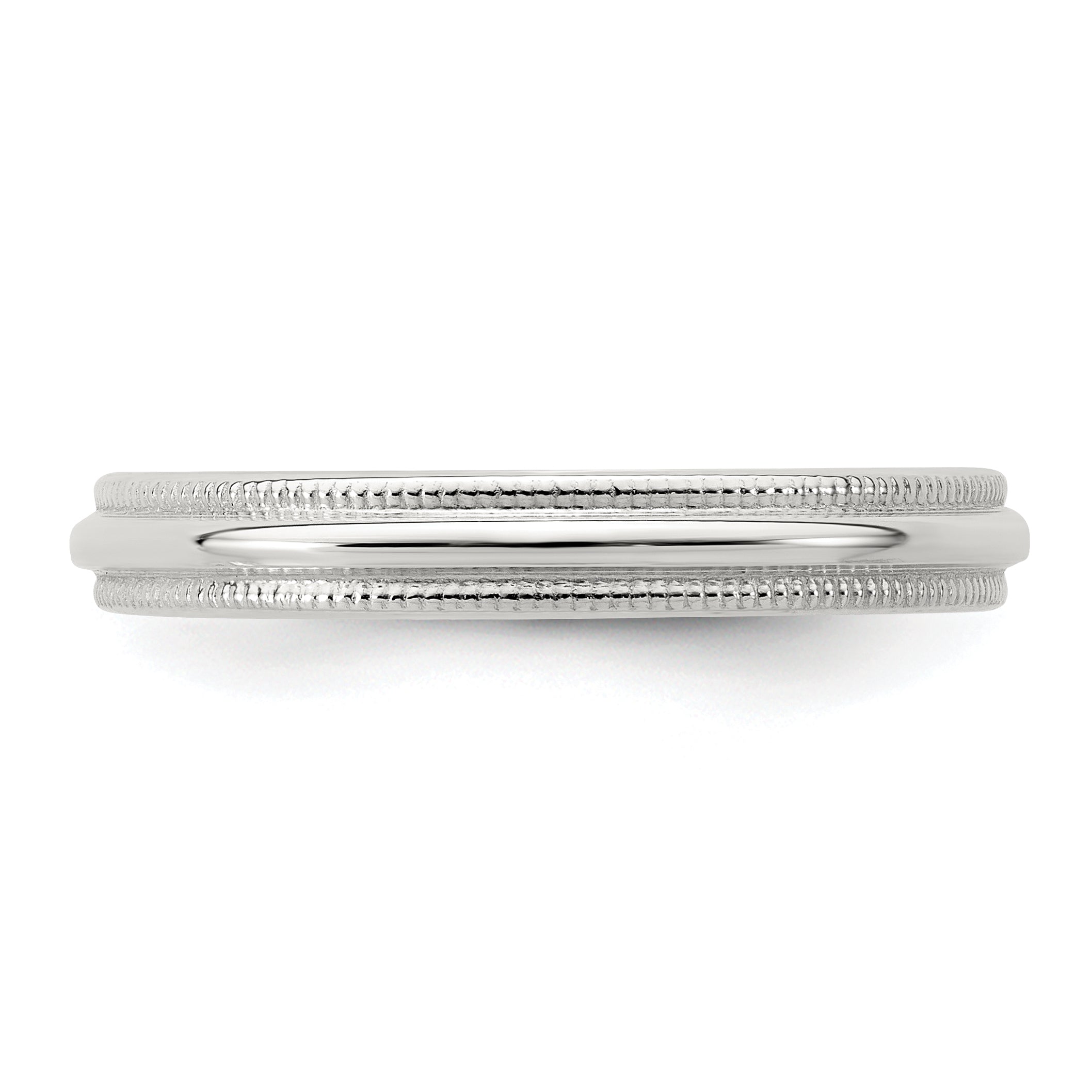 Sterling Silver Milgrain Half-Round Wedding Band 3mm