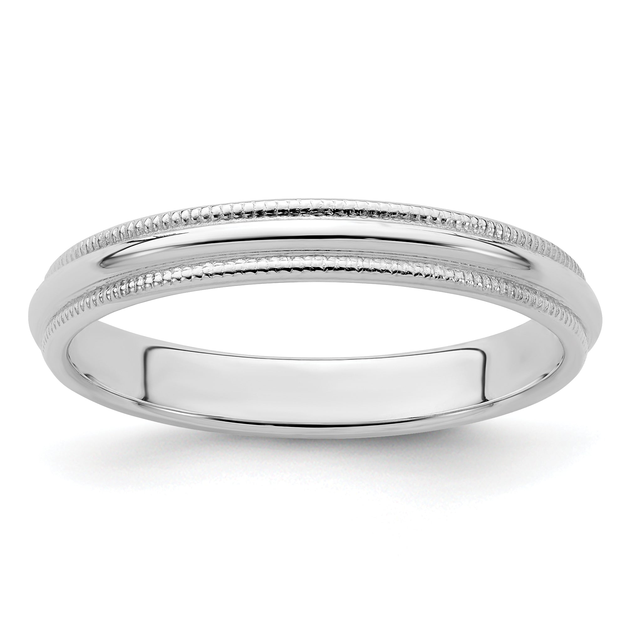 Sterling Silver Milgrain Half-Round Wedding Band 3mm