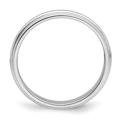 Sterling Silver Rhodium-plated 3mm Half Round Milgrain Size 13.5 Band
