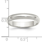 Sterling Silver 4mm Half Round Milgrain Size 11 Band