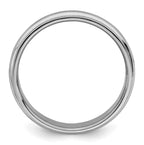 Sterling Silver Rhodium-plated 4mm Half Round Milgrain Size 13.5 Band