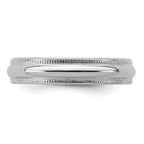 Sterling Silver Rhodium-plated 4mm Half Round Milgrain Size 13.5 Band