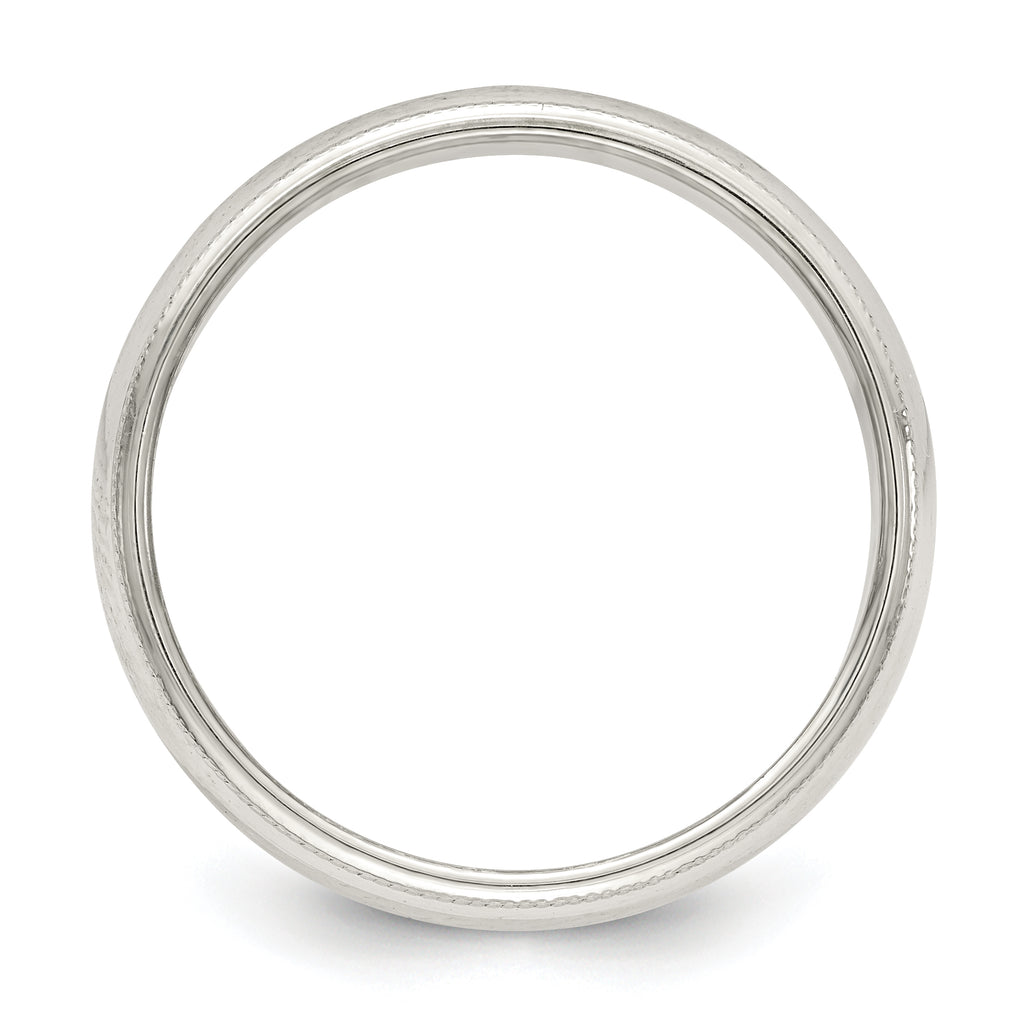 Sterling Silver 5mm Half Round Milgrain Size 13.5 Band