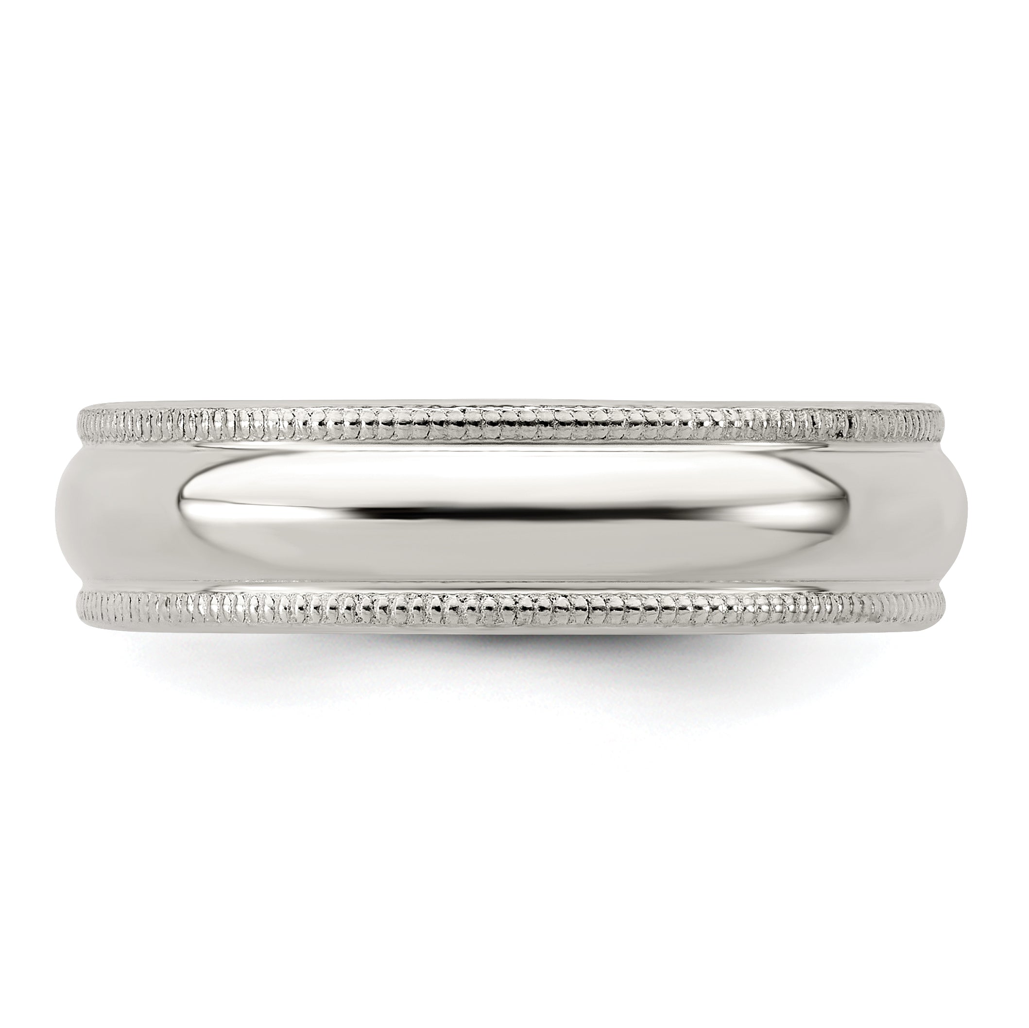 Sterling Silver 5mm Half Round Milgrain Size 13.5 Band