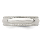 Sterling Silver 5mm Half Round Milgrain Size 13.5 Band