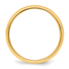 Sterling Silver Gold-plated 6mm Half Round Milgrain Size 6 Band