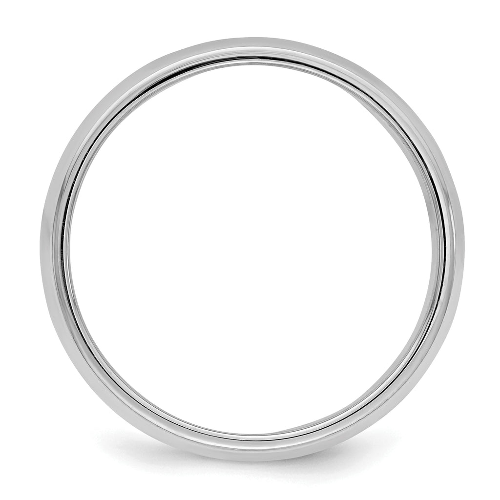 Sterling Silver Rhodium-Plated Milgrain Half-Round Wedding Band 6mm