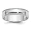 Sterling Silver Rhodium-Plated Milgrain Half-Round Wedding Band 6mm