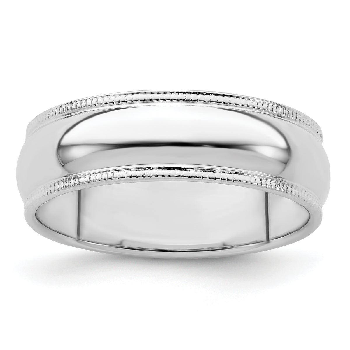 Sterling Silver Milgrain Half-Round Wedding Band 6mm - Sophia Jewelers