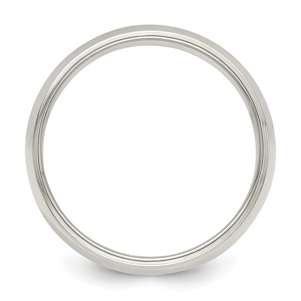 Sterling Silver Milgrain Half-Round Wedding Band 7mm