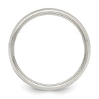 Sterling Silver 7mm Half Round Milgrain Size 4 Band