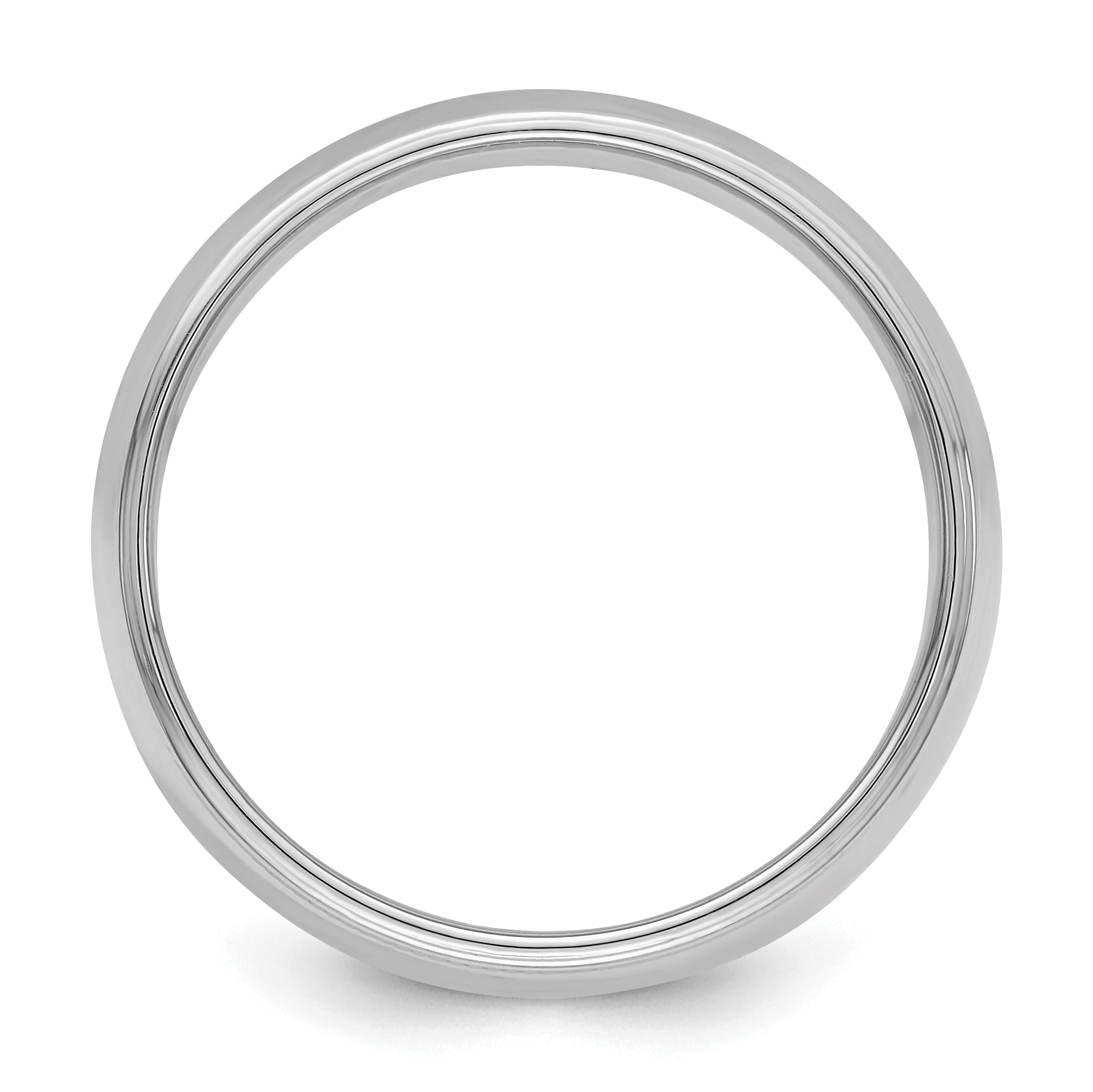 Sterling Silver Rhodium-plated 7mm Half Round Milgrain Size 13.5 Band