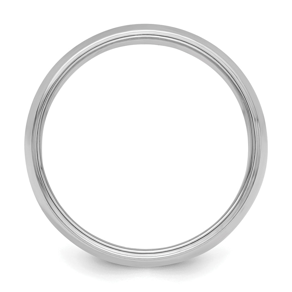 Sterling Silver Rhodium-Plated Milgrain Half-Round Wedding Band 7mm