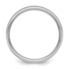 Sterling Silver Rhodium-Plated Milgrain Half-Round Wedding Band 7mm