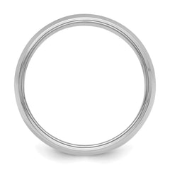 Sterling Silver Rhodium-plated 7mm Half Round Milgrain Size 13.5 Band