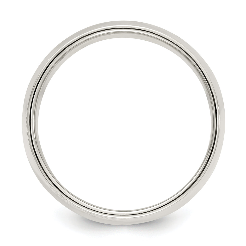 Sterling Silver 8mm Half Round Milgrain Size 7 Band