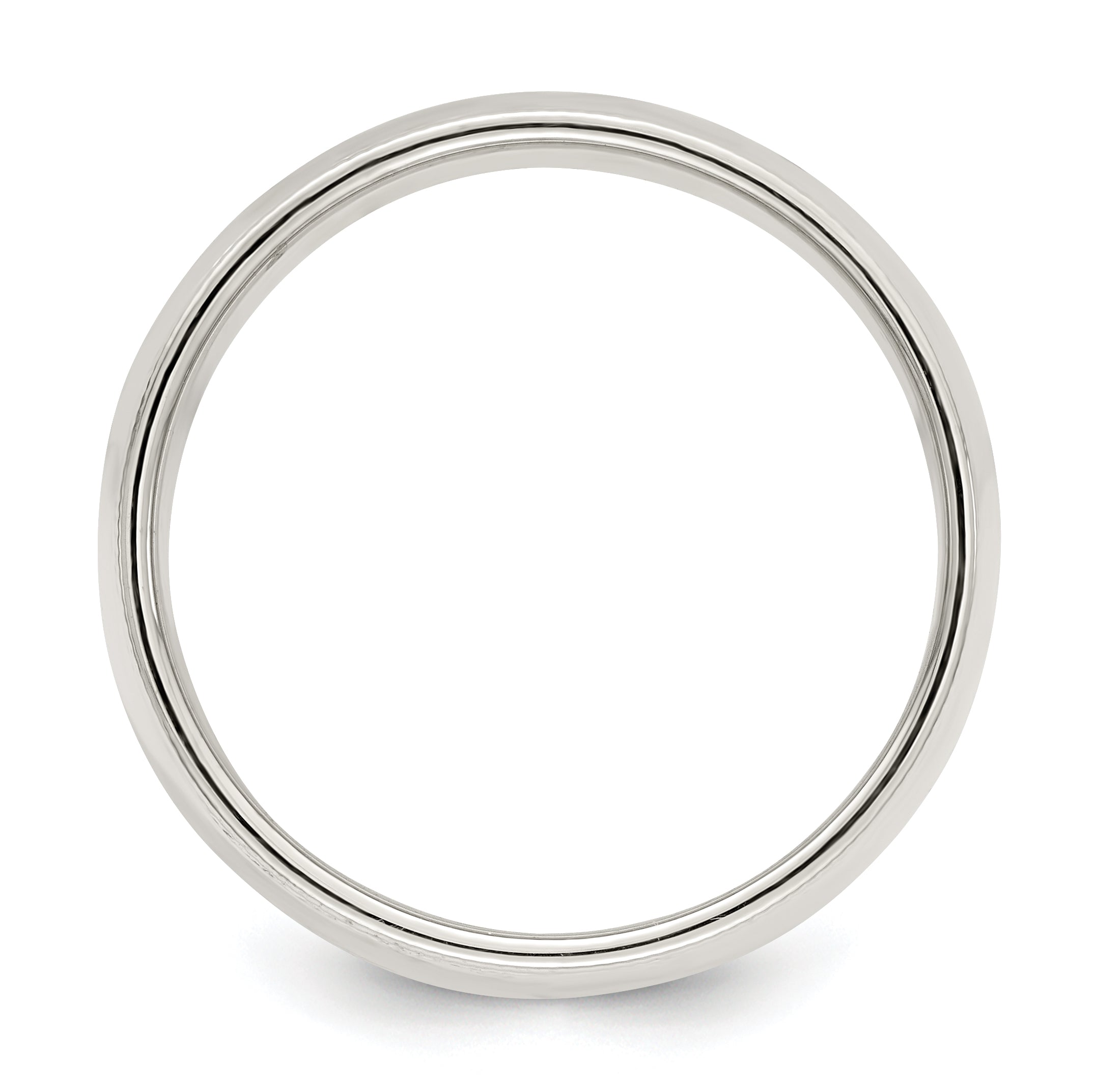 Sterling Silver 8mm Half Round Milgrain Size 7 Band