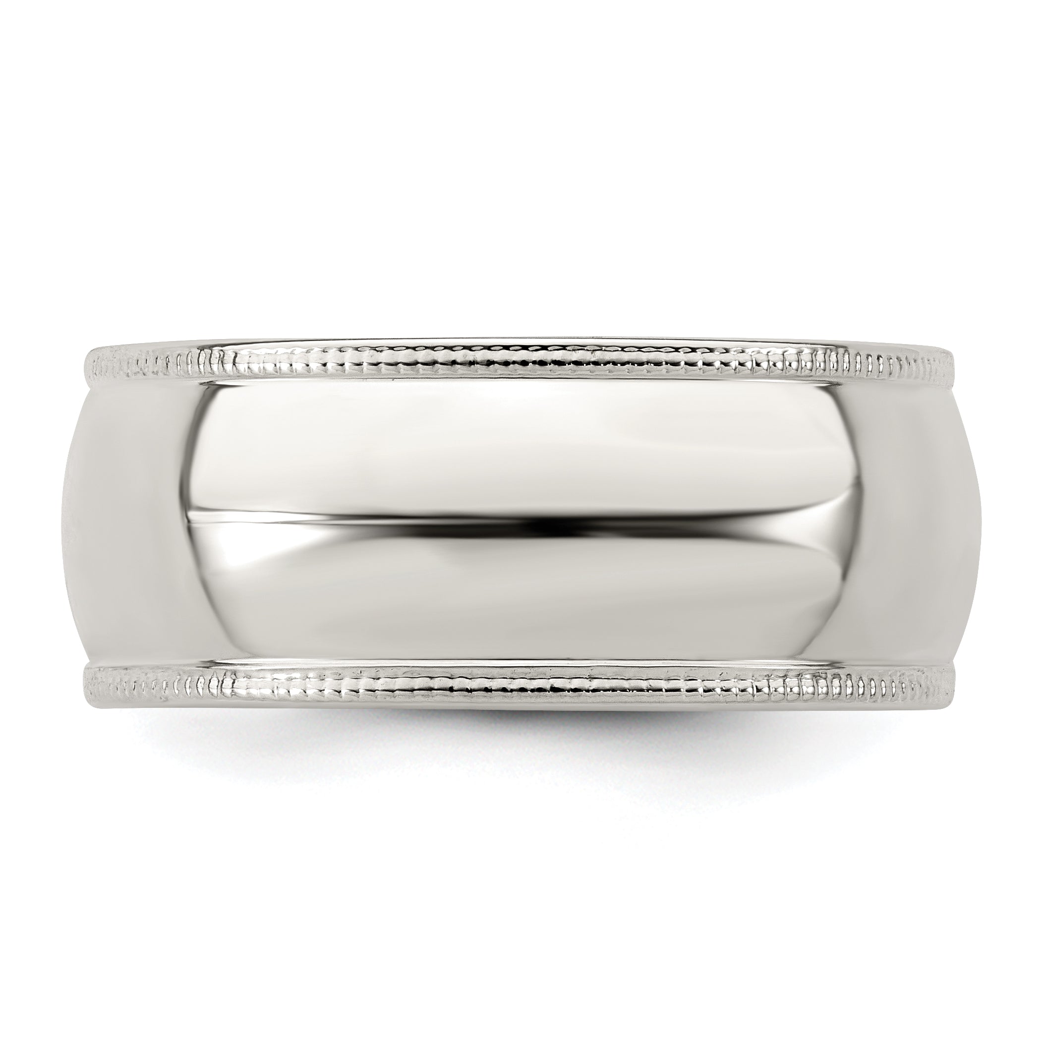 Sterling Silver Milgrain Half-Round Wedding Band 8mm