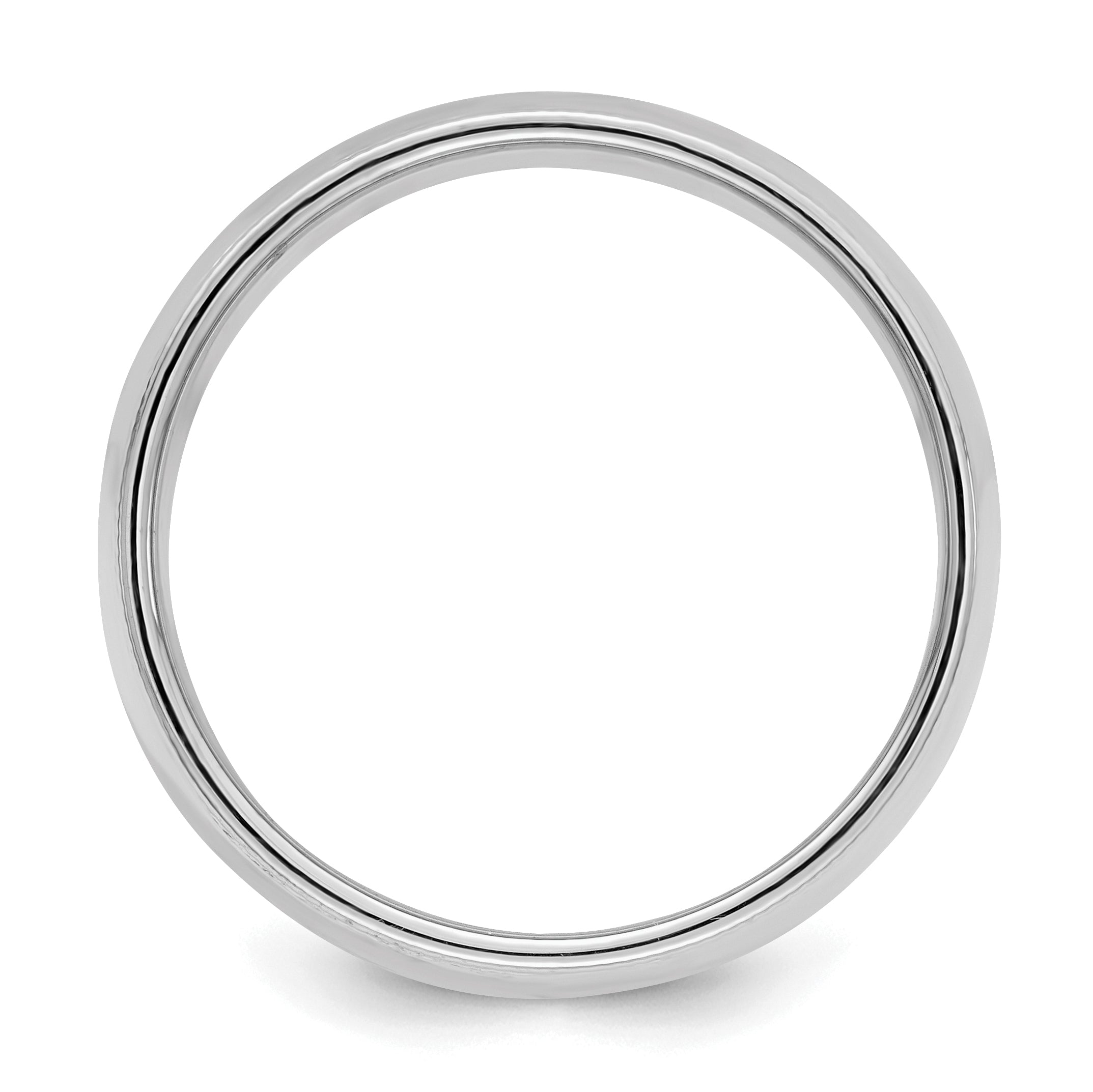 Sterling Silver Rhodium-plated 8mm Half Round Milgrain Size 13.5 Band