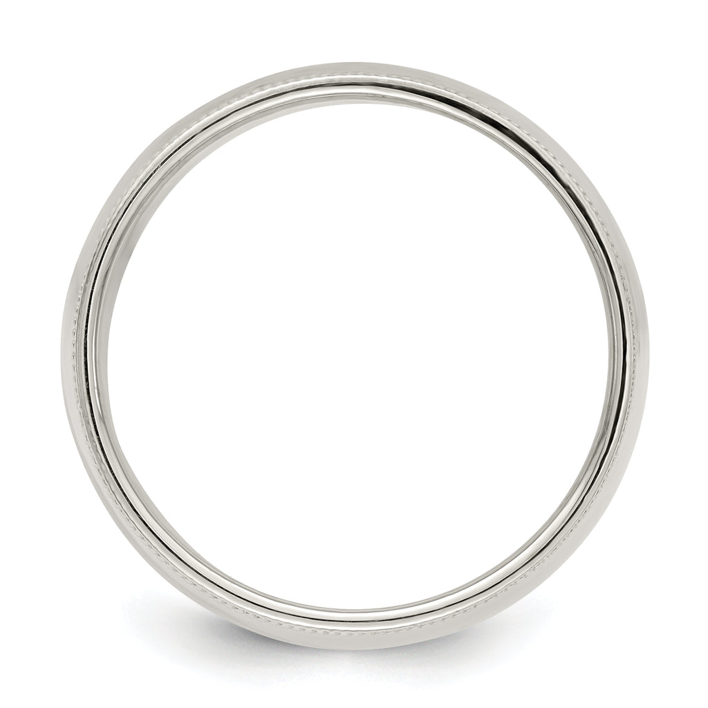 Sterling Silver 9mm Half Round Milgrain Size 4 Band