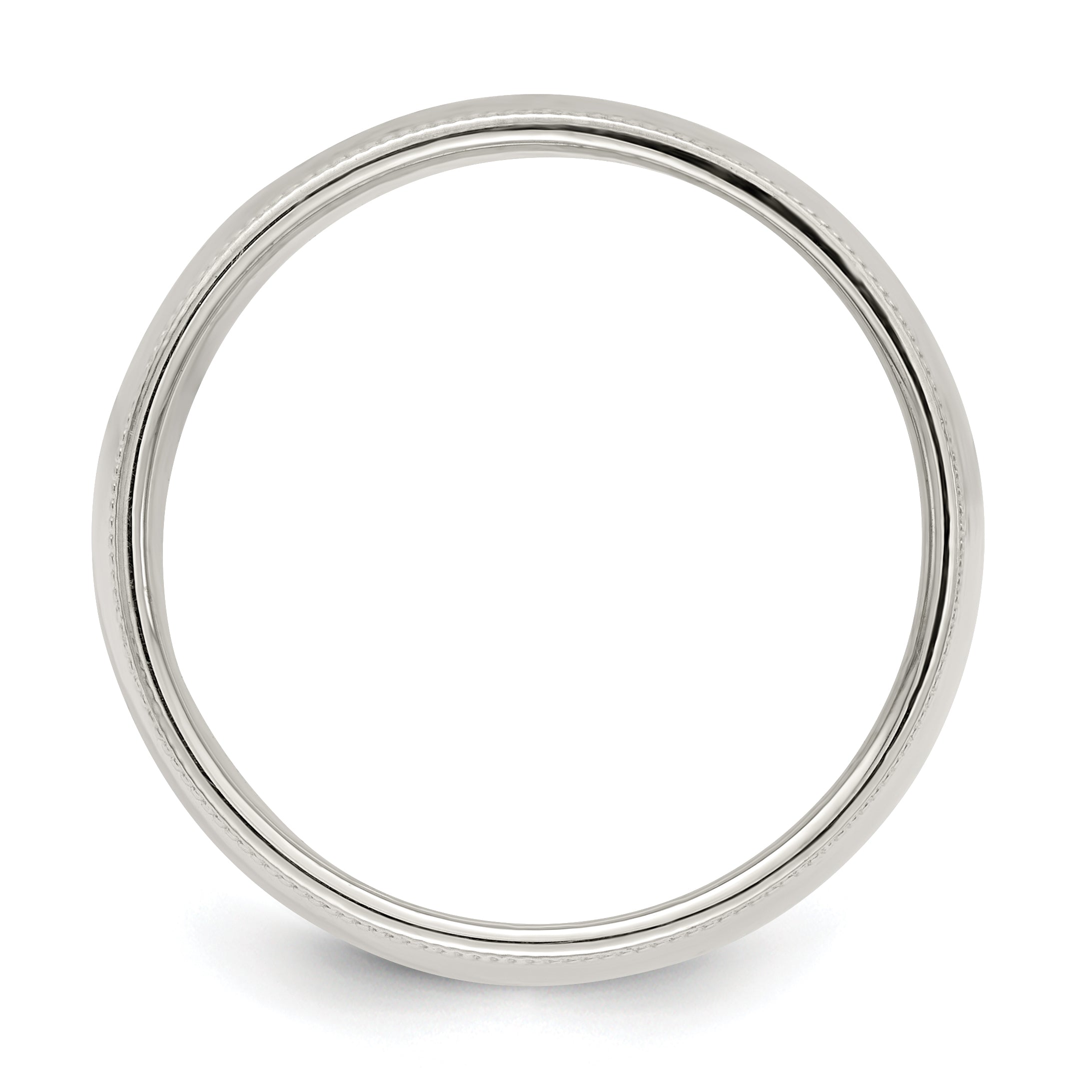 Sterling Silver Milgrain Half-Round Wedding Band 9mm Secondary image
