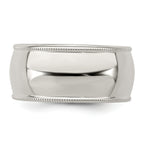 Sterling Silver Milgrain Half-Round Wedding Band 9mm