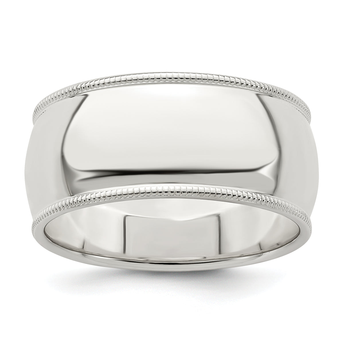 Sterling Silver 9mm Half Round Milgrain Size 12 Band