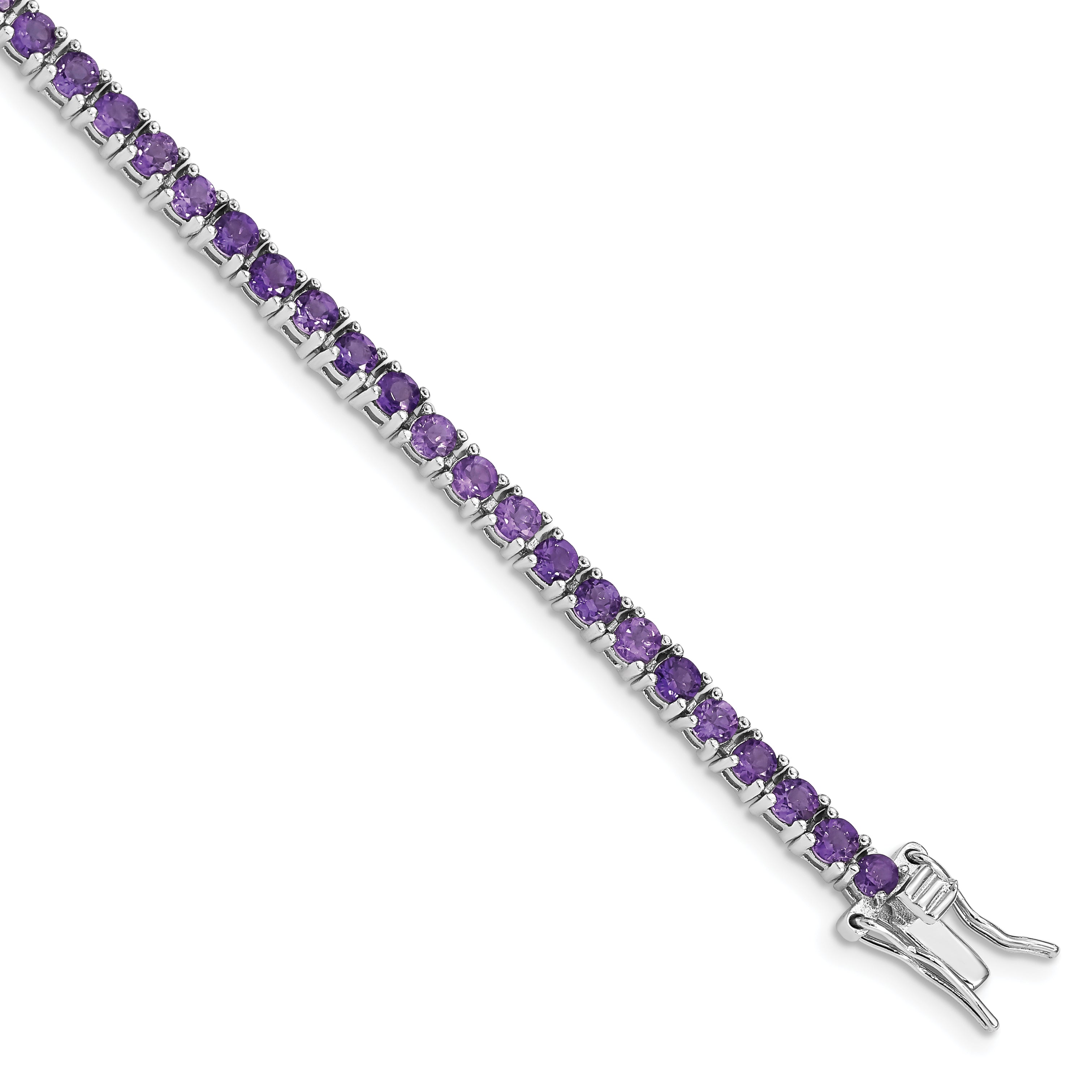 Sterling Silver Rhodium-plated Amethyst Bracelet Main image