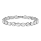 Sterling Silver Rhodium-plated 6mm CZ  7 inch Tennis Bracelet