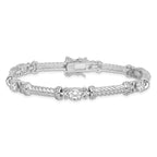 Cubic Zirconia Tennis Bracelet in Sterling Silver, 6mm, 7 Inch - Sophia Jewelers