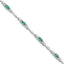 Sterling Silver Rhodium-plated Emerald and Diamond Bracelet