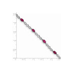 Composite Ruby & Diamond Bracelet in Sterling Silver, 4mm (0.01 ct. tw.), 7 Inch - Sophia Jewelers
