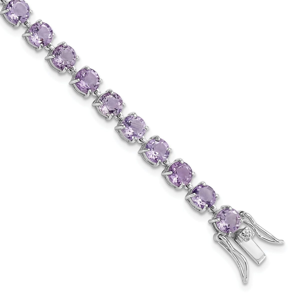 Amethyst Stone Bracelet in Sterling Silver, 4.8mm, 7 Inch - Sophia Jewelers Main image