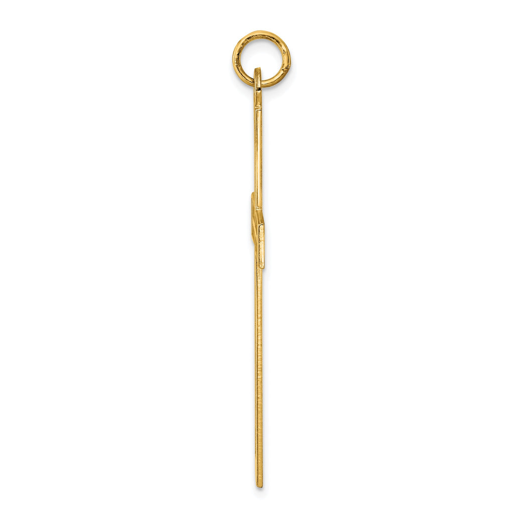 Satin and Polished Cross Pendant in Gold-Plated Sterling Silver - Sophia Jewelers