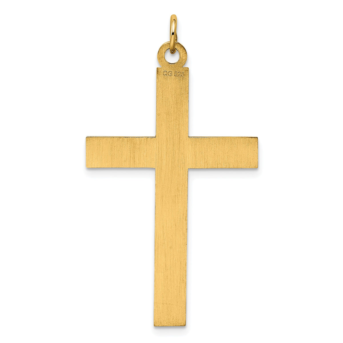 Satin and Polished Cross Pendant in Gold-Plated Sterling Silver - Sophia Jewelers