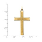 Satin and Polished Cross Pendant in Gold-Plated Sterling Silver - Sophia Jewelers
