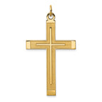 Satin and Polished Cross Pendant in Gold-Plated Sterling Silver - Sophia Jewelers
