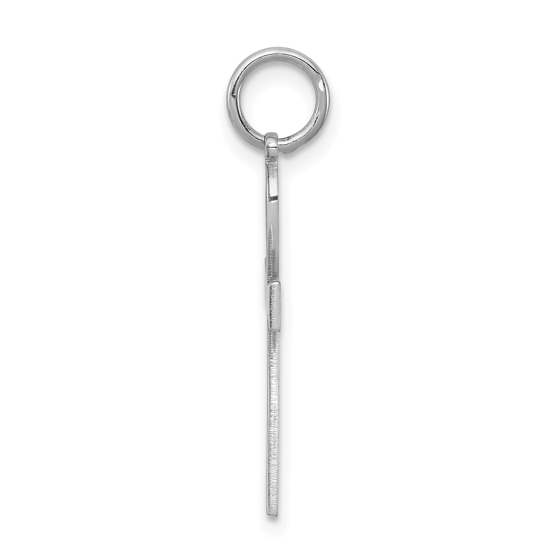 Sterling Silver Rhodium-plated Laser Designed Cross Pendant Secondary image