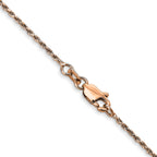 14K Rose Gold Solid Diamond-Cut Rope Chain Necklace 1mm