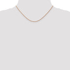 14K Rose Gold 16 inch 1mm Diamond-Cut Man Made Rope with Lobster Clasp Chain