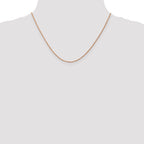 14K Rose Gold Solid Diamond-Cut Rope Chain Necklace 1mm