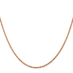 14K Rose Gold Solid Diamond-Cut Rope Chain Necklace 1.5mm